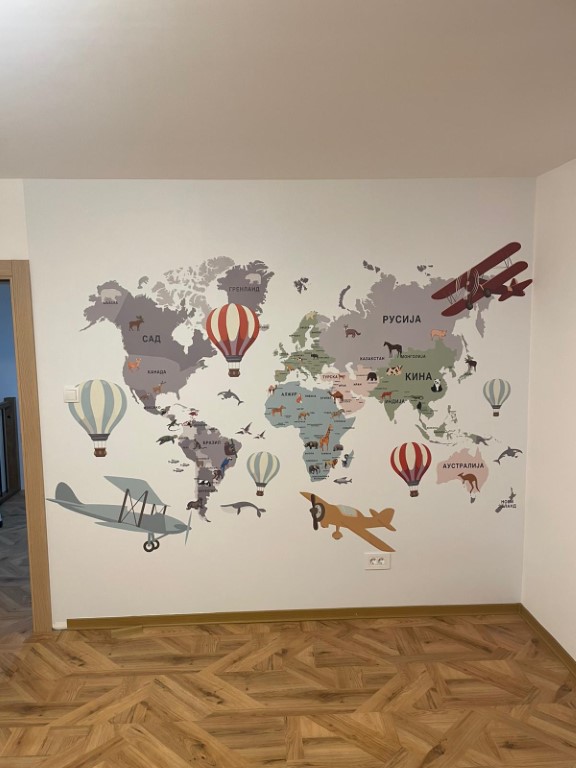 Mapa sveta - dečija fototapeta